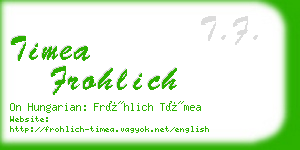 timea frohlich business card